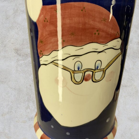 LAURIE GATES -- Christmas Canisters 3 Pc, Holiday Decor, Santa, Snowman, GBread - Picture 4 of 11